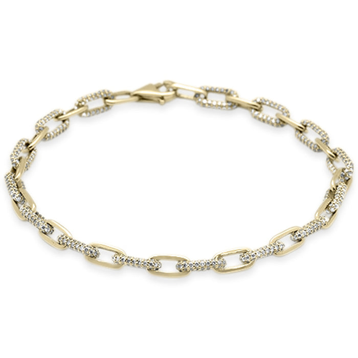 DIAMOND CLOSEOUT! 2.64ct G SI 14K Yellow Gold Diamond Paperclip Style Bracelet 6.5" Long