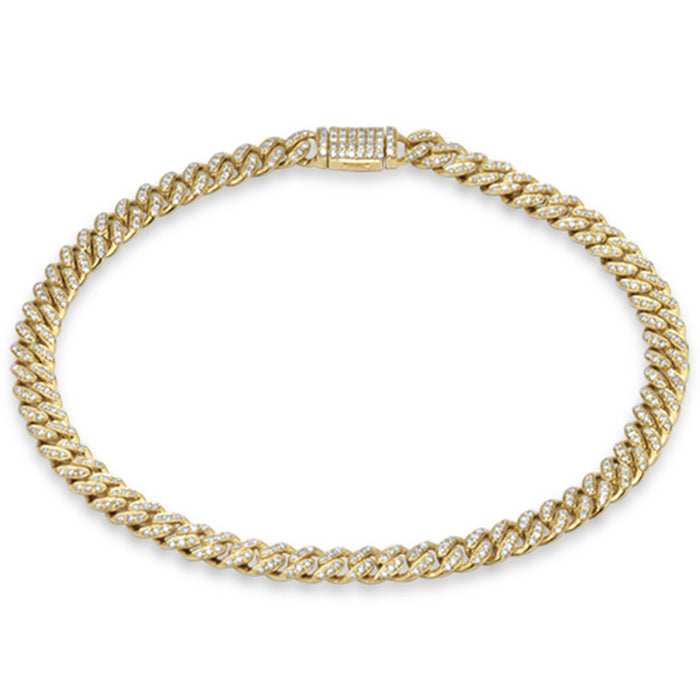 SPECIAL! 5mm 0.70ct G SI 14K Yellow Gold Diamond Round Cuban Bracelet 8"