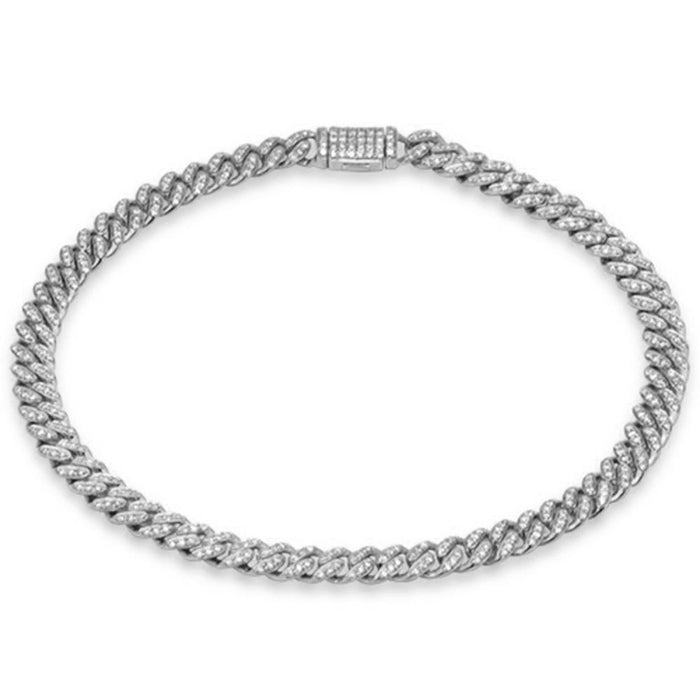 SPECIAL! 5mm 0.64ct G SI 14K White Gold Diamond Round Cuban Bracelet 7"