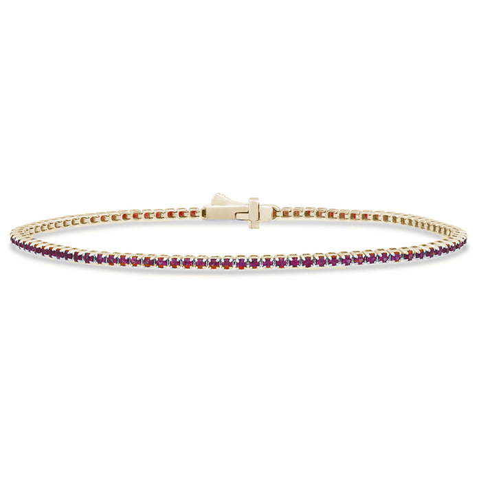 SPECIAL! 1.65ct G SI 14K Yellow Gold Natural Ruby Tennis Bracelet 7"