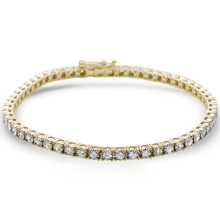 DIAMOND CLOSEOUT! 1.86ct G SI 10K Yellow Gold Diamond Miracle Illusion Tennis Bracelet 7" Long