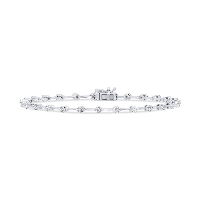 SPECIAL! 1.15ct G SI 14K White Gold Diamond Link Bracelet 7" Long