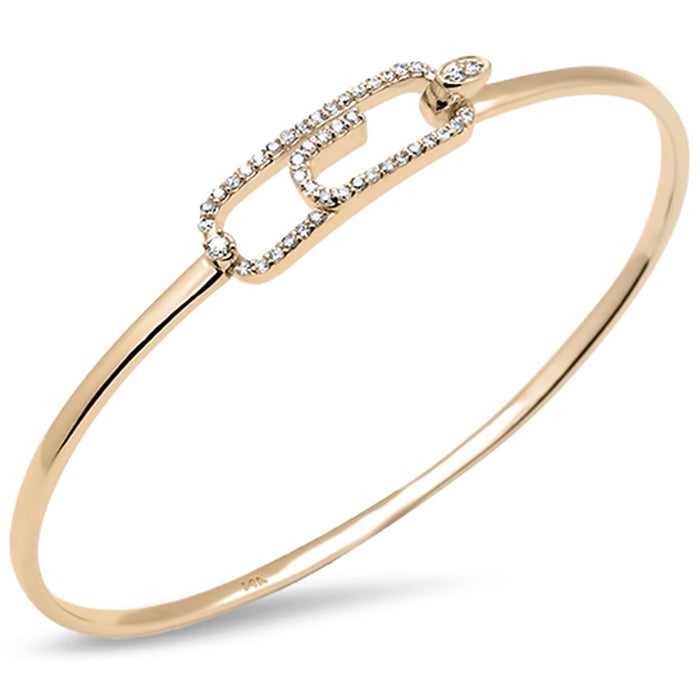 DIAMOND CLOSEOUT! .34ct G SI 14K Yellow Gold Diamond Hook Bangle Bracelet