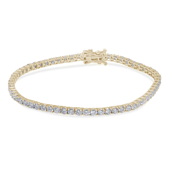 SPECIAL! 2.98ct G SI 14K Yellow Gold Round Diamond Tennis Bracelet 7" Long