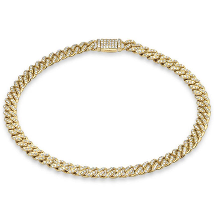 SPECIAL! 5mm .57ct G SI 14K Yellow Gold Diamond Round Cuban Bracelet 6.5"