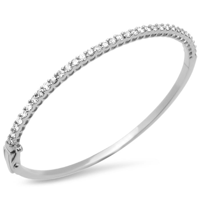 DIAMOND CLOSEOUT! 1.00ct G SI 14K White Gold Diamond Bangle Bracelet