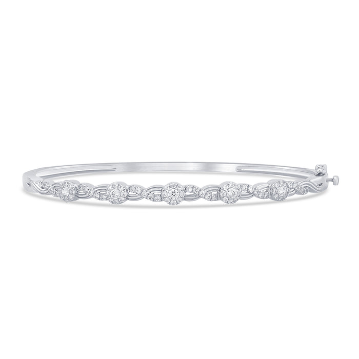 DIAMOND CLOSEOUT! .66ct G SI 14K White Gold Diamond Infinity Bangle Bracelet