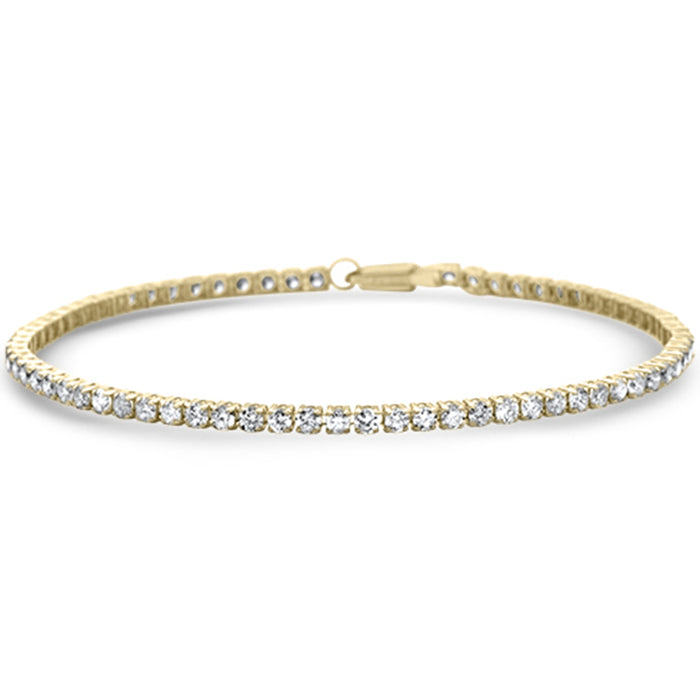 DIAMOND CLOSEOUT! 3.00ct G SI 14K Yellow Gold Diamond Tennis Bracelet 8" Long