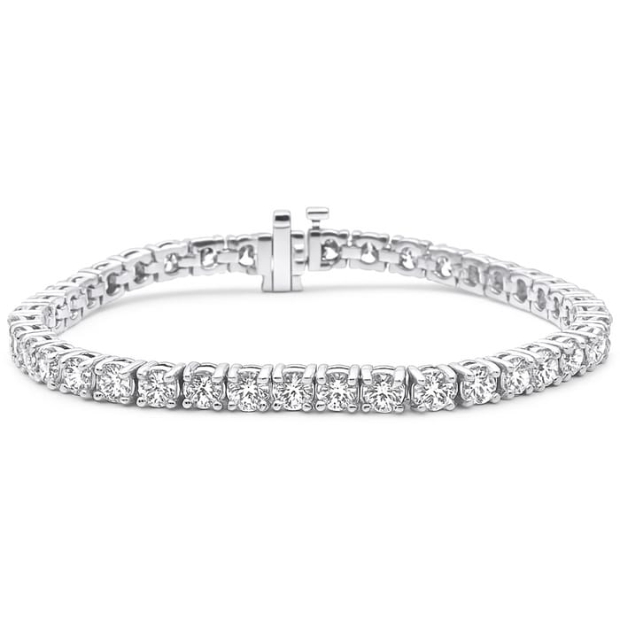 DIAMOND CLOSEOUT! 16.40ct G SI 14K White Gold Round Diamond Tennis Bracelet 7" Long