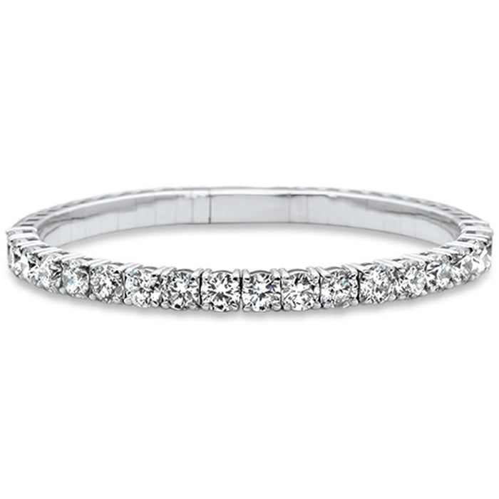 SPECIAL!2.89ct 14K White Gold Round Diamond Flexible Bangle Bracelet