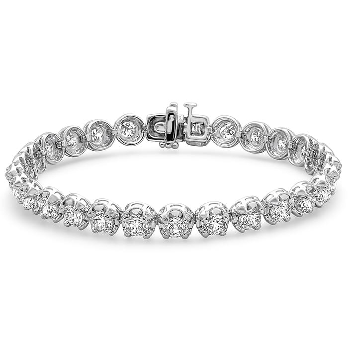 SPECIAL! 8.66ct G SI 14K White Gold Diamond Tennis Bracelet 7" Long