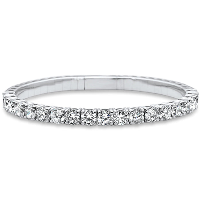 SPECIAL!9.70ct G SI .50ct Each Round 14K White Gold Round Diamond Flexible Bangle Bracelet