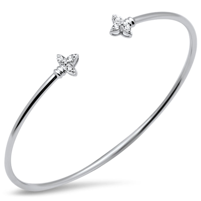 SPECIAL! .15ct G SI 14K White Gold Diamond Flexible Open Bangle Bracelet