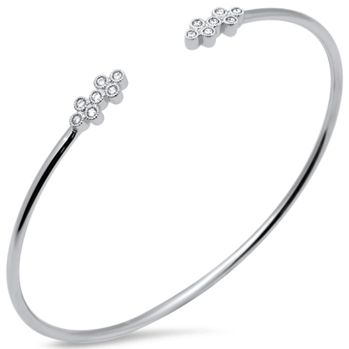 SPECIAL! .20ct G SI 14K White Gold Diamond Flexible Open Bangle Bracelet