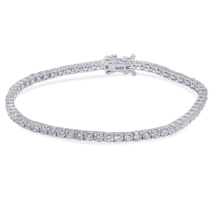 SPECIAL! 4.01ct 14KT White Gold Diamond Tennis Bracelet 7" Long