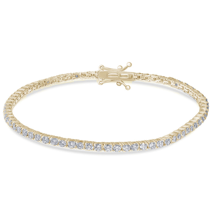 SPECIAL! 3.02ct 14K Yellow Gold Diamond Tennis Bracelet 7" Long