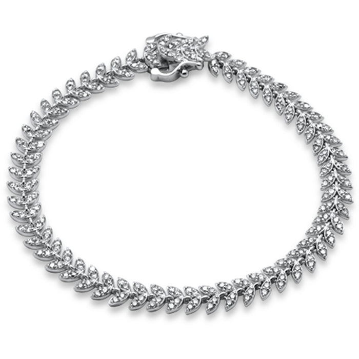 SPECIAL!1.96ct G SI 14K White Gold Diamond Olive Branch Bracelet 7" Long