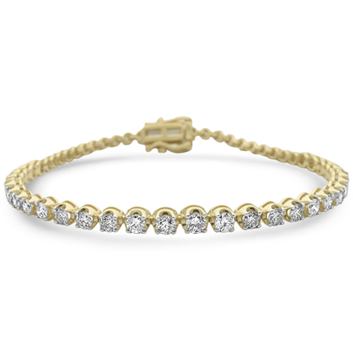 SPECIAL! 3.05ct G SI 14K Yellow Gold Diamond Graduated Style Tennis Bracelet 7" Long