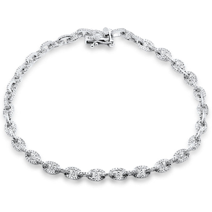 SPECIAL! 1.26ct G SI 14K White Gold Diamond Link Bracelet 7.5" Long