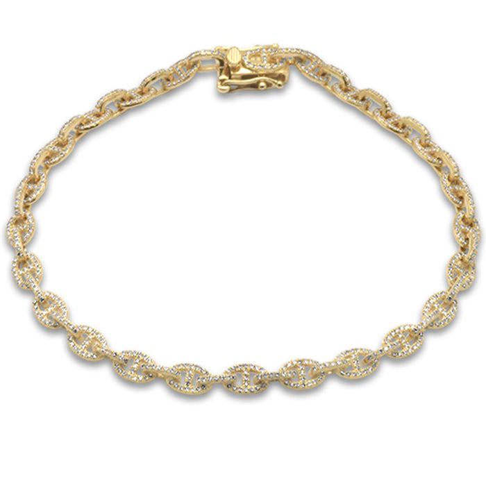 SPECIAL! 1.05ct G SI 14K Yellow Gold Diamond Link Bracelet 7" Long