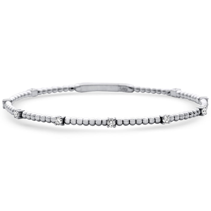 SPECIAL!.52ct G SI 14K White Gold Diamond Flexible Beaded Bracelet