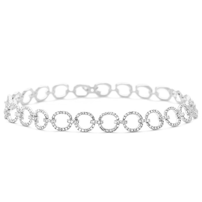 SPECIAL! 1.17ct G SI 14K White Gold Round Diamond Link Bracelet 7" Long