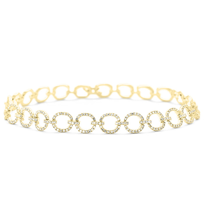 SPECIAL! 1.27ct G SI 14K Yellow Gold Round Diamond Link Bracelet 7" Long