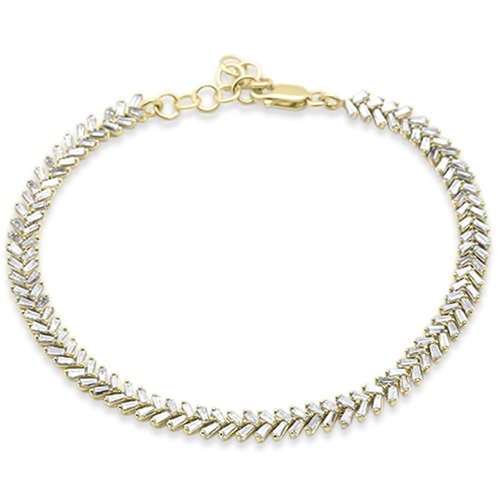 SPECIAL! 2.09ct G SI 14K Yellow Gold Baguette Diamond Bracelet 7"