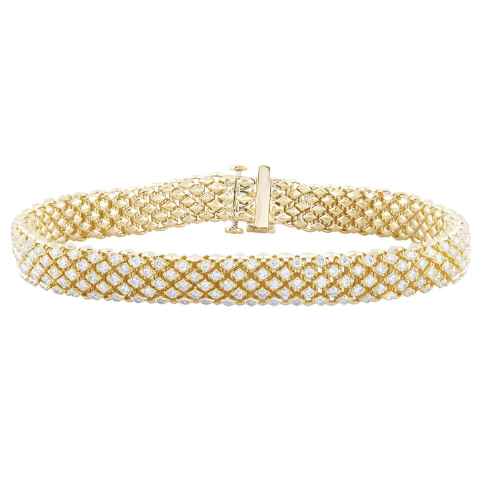 SPECIAL! 2.96ct G SI 14K Yellow Gold Unique Diamond Bracelet 7" Long