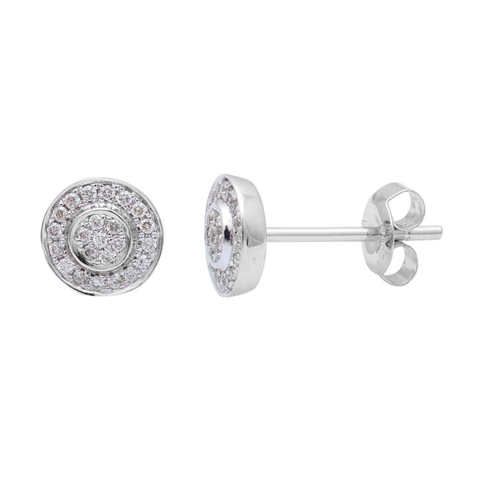DIAMOND CLOSEOUT! .13ct Round Diamond Solitaire Stud Earrings 14kt White gold