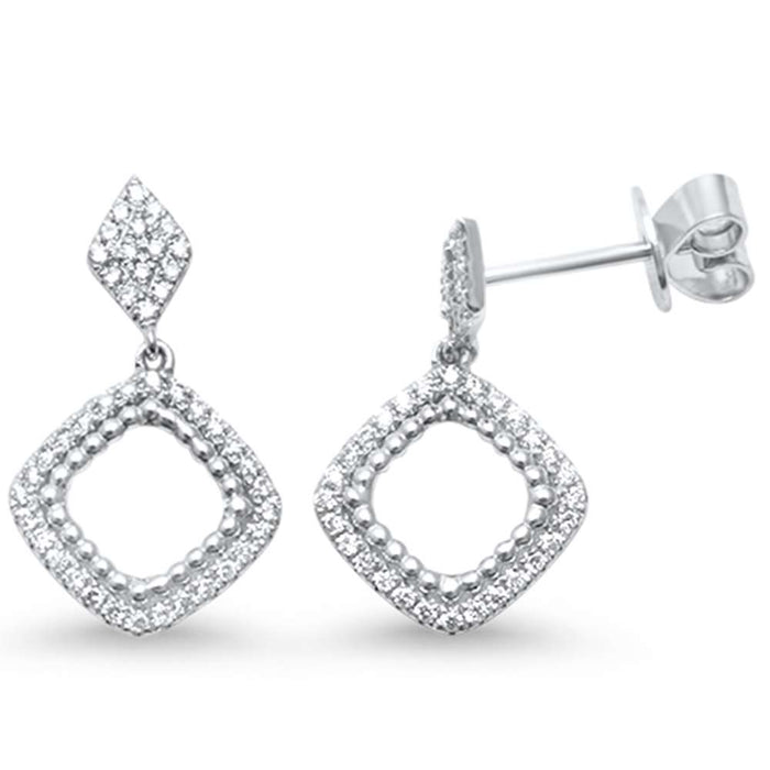DIAMOND CLOSEOUT! .26ct G SI 14kt White Gold Modern Trendy Drop Dangle Diamond Stud Earrings