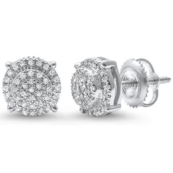 DIAMOND CLOSEOUT! .17ct G SI 14kt White Gold Round Diamond Cluster Stud Earrings