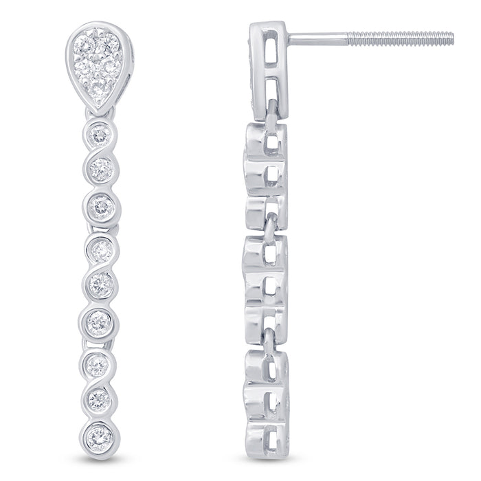 DIAMOND CLOSEOUT! .25ct G SI 14k White Gold Infinity Drop Dangle Diamond Earrings