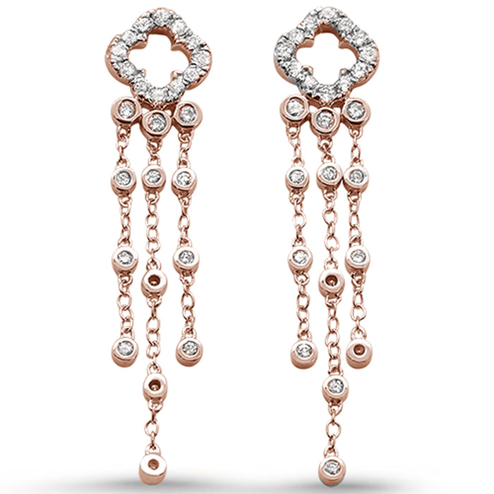 DIAMOND CLOSEOUT! .52ct 14k Rose Gold Diamond Drop Dangle Chandelier Earrings