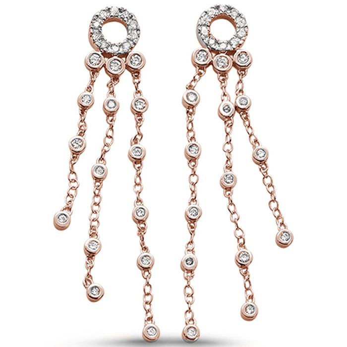 DIAMOND CLOSEOUT! .40ct 14k Rose Gold Diamond Drop Dangle Chandelier Earrings