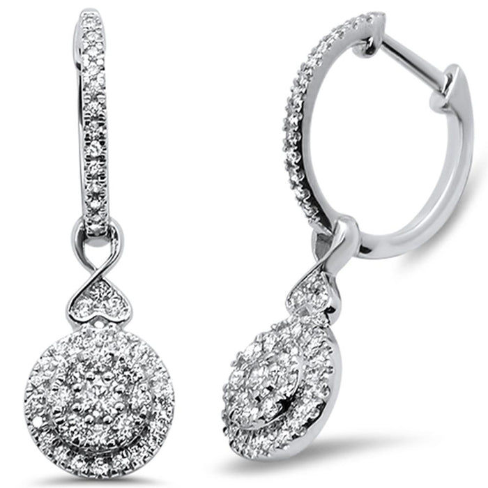 DIAMOND CLOSEOUT! .62ct 14k White Gold Diamond Drop Dangle Earrings