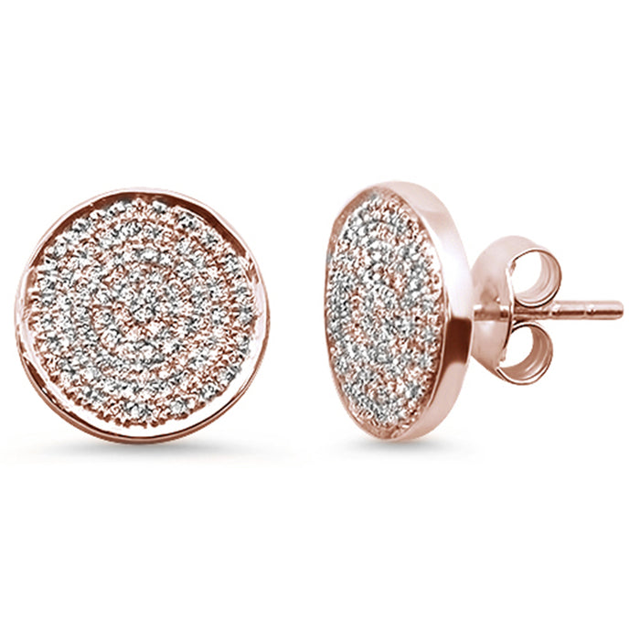 DIAMOND CLOSEOUT! .37ct 14kt Rose Gold Round Diamond Circle Disc Diamond Stud Earrings