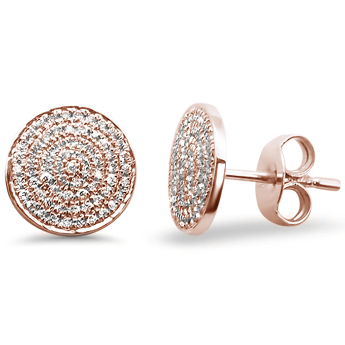 DIAMOND CLOSEOUT! .26ct 14kt Rose Gold Micro Pave Disc Diamond Stud Earrings