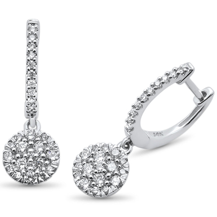 DIAMOND CLOSEOUT! .48ct 14k White Gold Trendy Drop Dangle Diamond Earrings