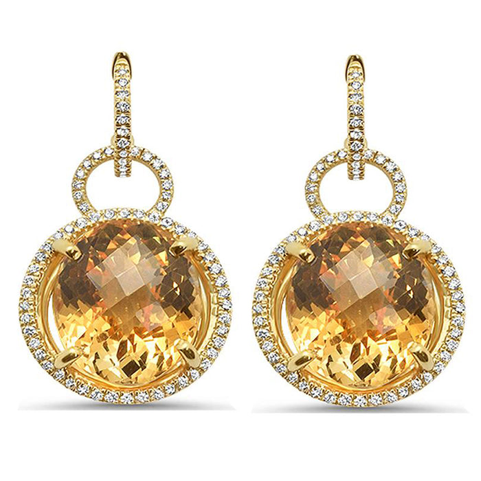 GEMSTONE CLOSEOUT! 23.44ct 10k Yellow Gold Natural Citrine Drop Dangle Earrings
