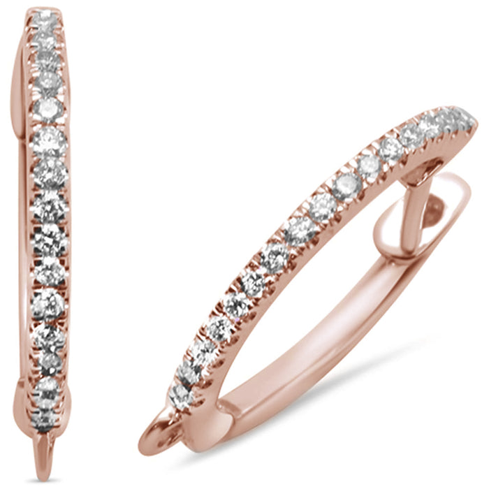 DIAMOND CLOSEOUT! .14ct G SI 14K Rose Gold Diamond Hoop Earrings