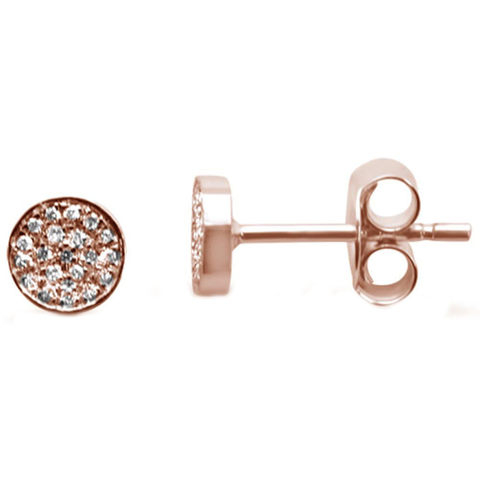 DIAMOND CLOSEOUT! .07ct 14k Rose Gold Hexagon Shaped Diamond Stud Earrings