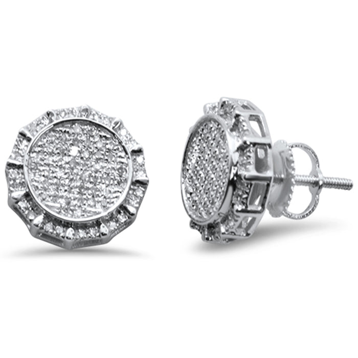 DIAMOND CLOSEOUT! .34ct G SI 10k White Gold Round Micro Pave Diamond Stud Earrings