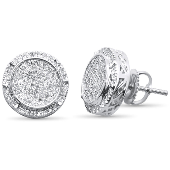 DIAMOND CLOSEOUT! .36ct G SI 10K White Gold Round Micro Pave Diamond Stud Earrings