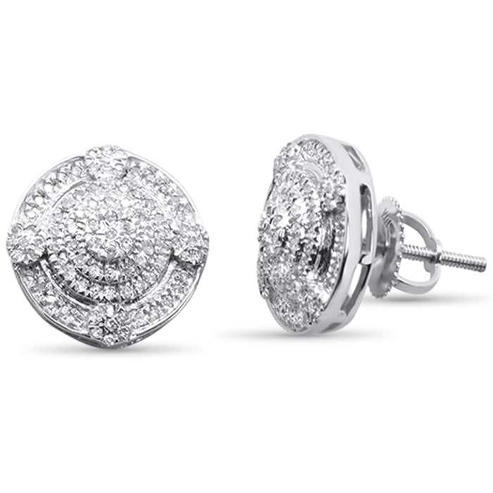 DIAMOND CLOSEOUT! .32ct G SI 10K White Gold Round Micro Pave Diamond Stud Earrings