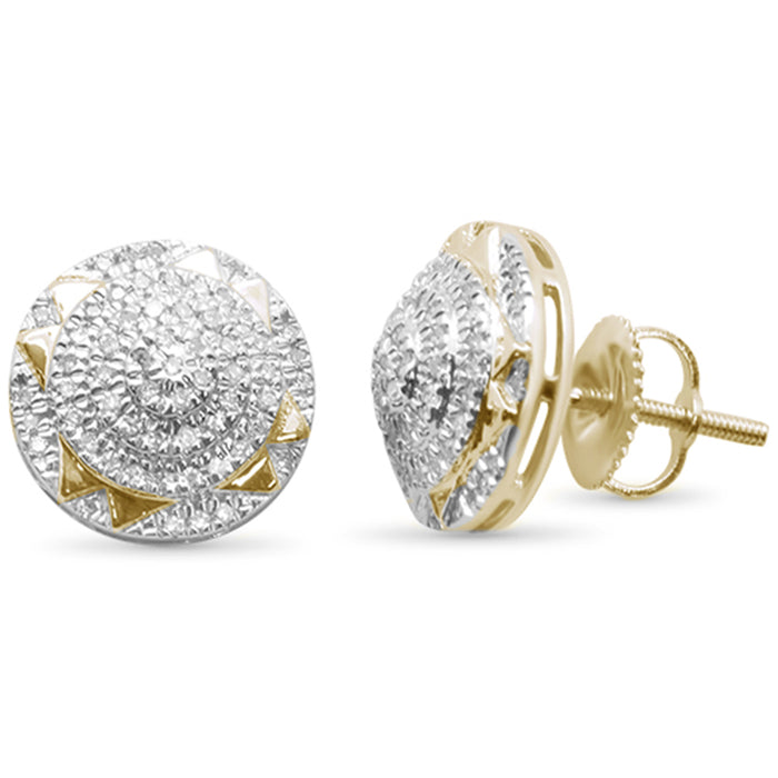 DIAMOND CLOSEOUT! .27ct G SI 10K Yellow Gold Round Diamond Micro Pave Stud Earrings