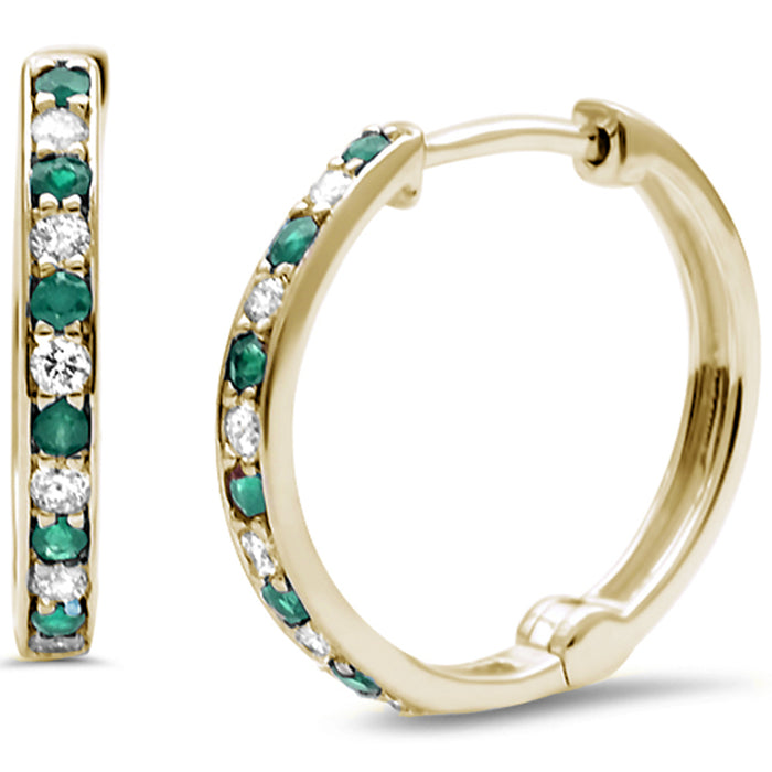 DIAMOND CLOSEOUT! .29ct G SI 14K Yellow Gold Diamond Hoop Huggie Earrings