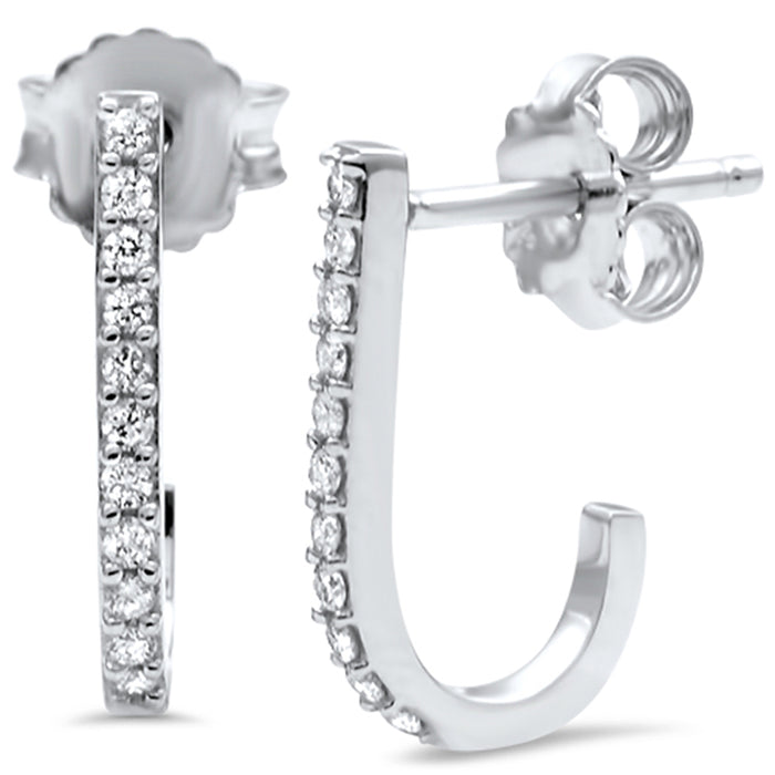 DIAMOND CLOSEOUT! .17ct G SI 14K White Gold Diamond Hoop Earrings
