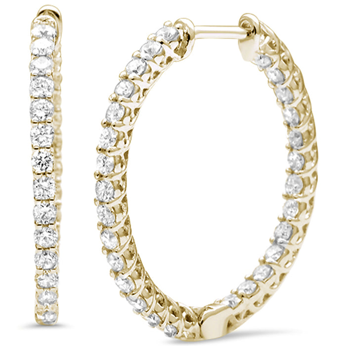DIAMOND CLOSEOUT! 1.54ct G SI 14K Yellow Gold Diamond Hoop Earrings