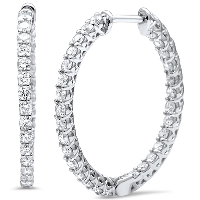 DIAMOND CLOSEOUT! 1.48ct G SI 14K White Gold Diamond Hoop Earrings